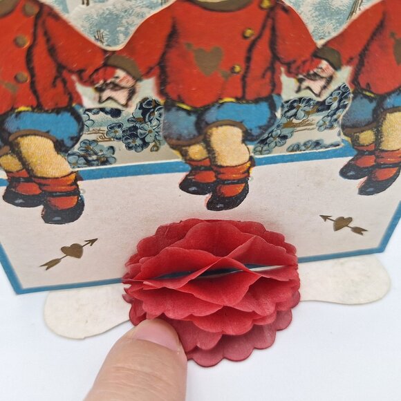 Vintage Valentine Pop Up Card Lovebirds Hearts Children Boys‎ Love Combine Token - Picture 5 of 8